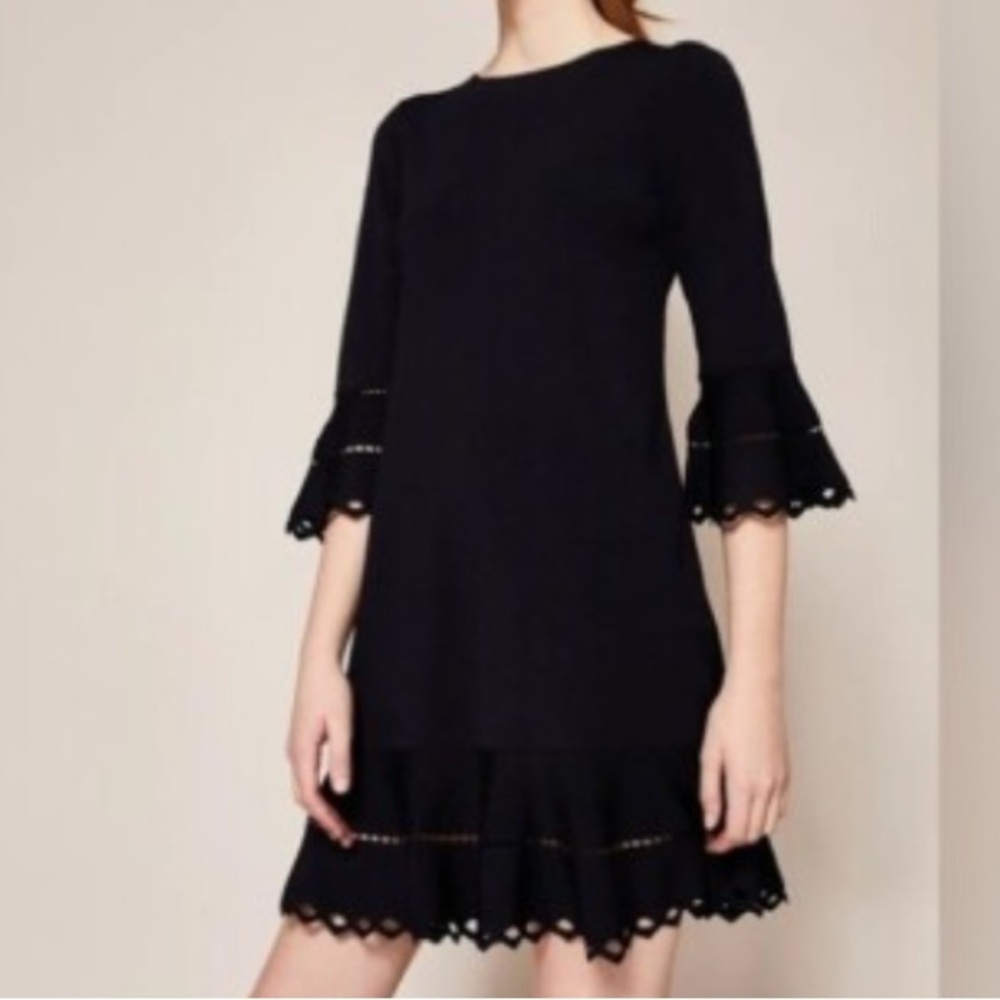 Ted Baker Navy Bell Sleeve Dress